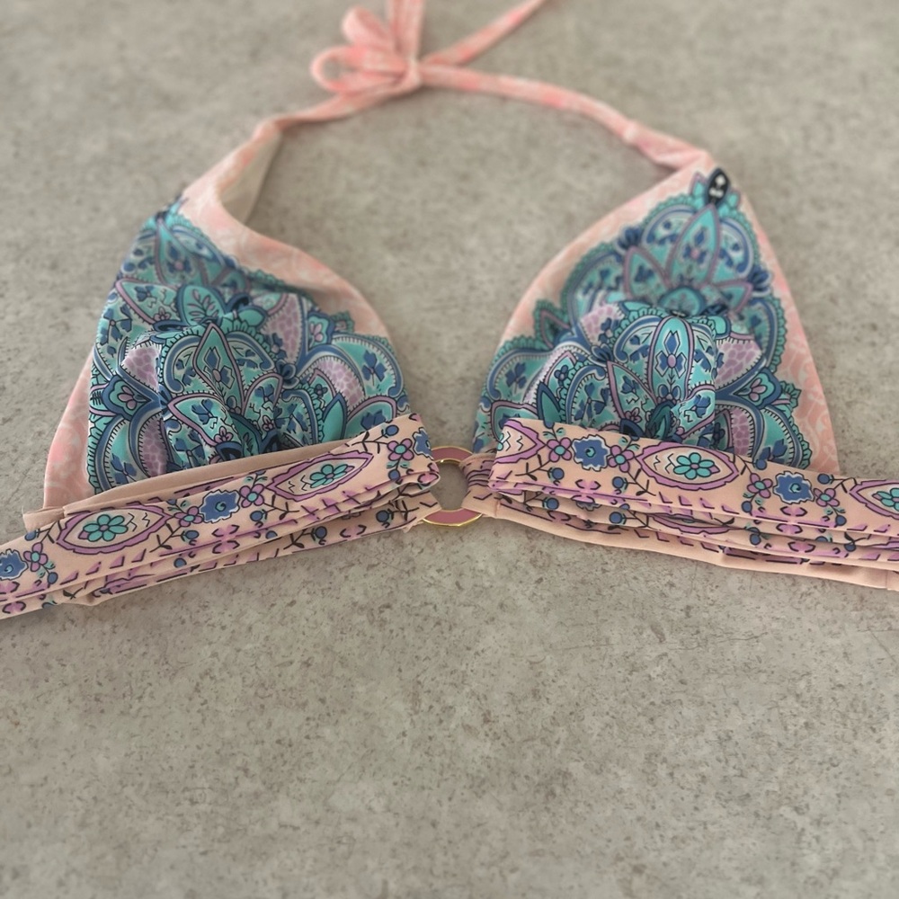 Victoria's Secret Pink and White Bikini Top